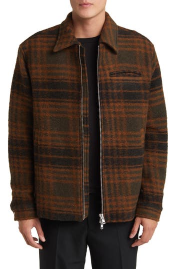 WAX LONDON WAX LONDON GREENLAND LAWFORD PLAID WOOL BLEND FELT JACKET