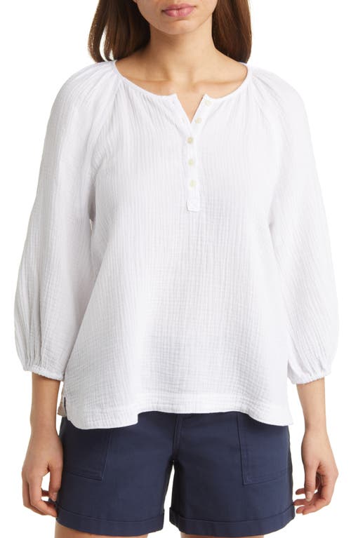 caslon(r) Cotton Gauze Top in White