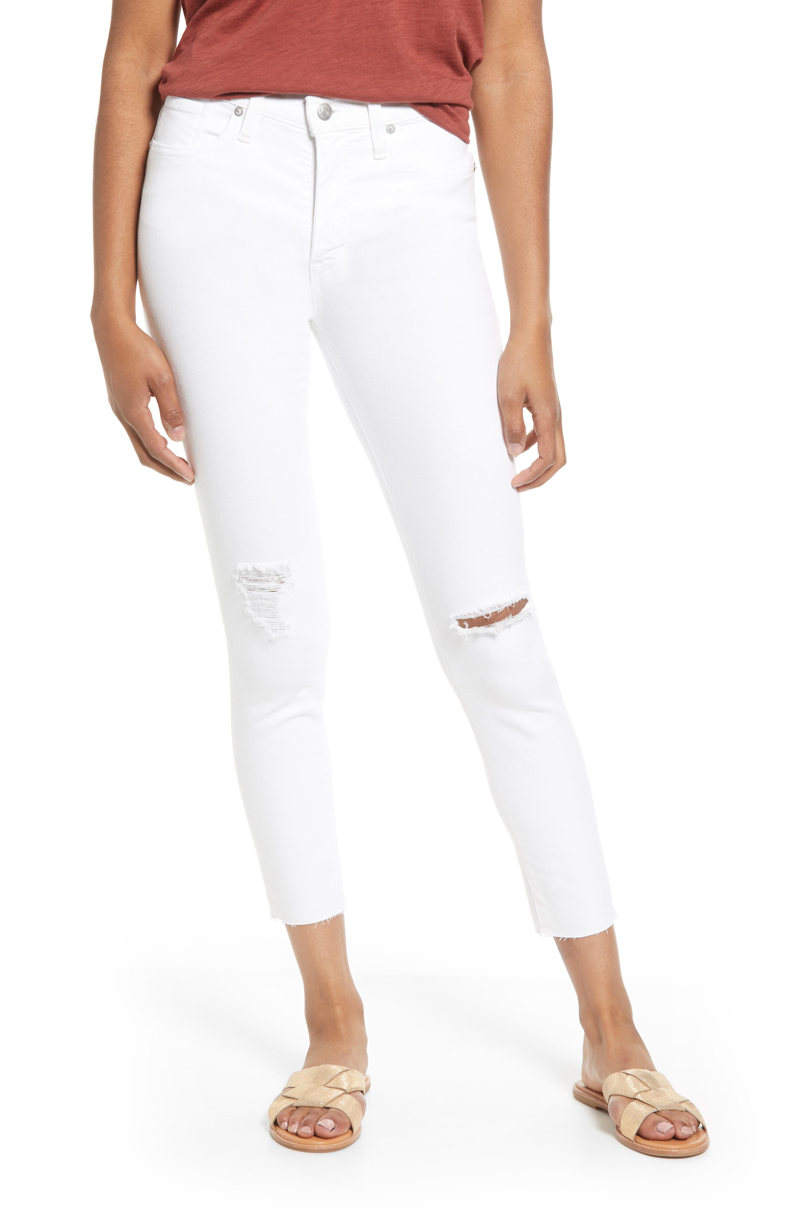 madewell high rise white jeans