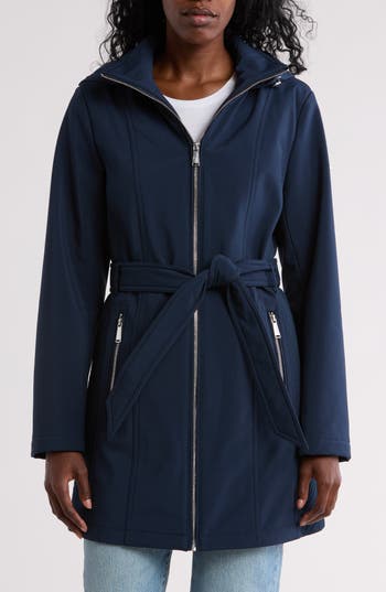 Shop Bcbgeneration Belted Softshell Jacket In Ink