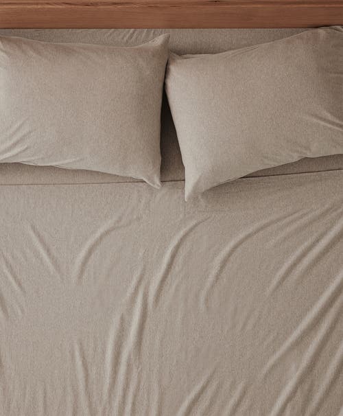 Pact Organic Favorite Tee Jersey Flat Sheet In Wheat Heather