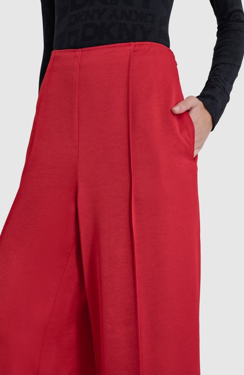 Shop Dkny Pintuck Wide Leg Pants In Red Light