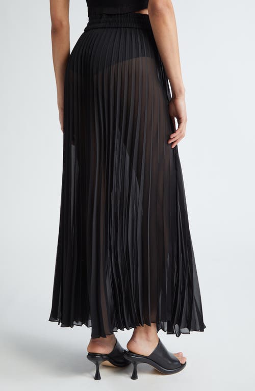 Shop Peter Do Pleated Sheer Maxi Skirt In Black