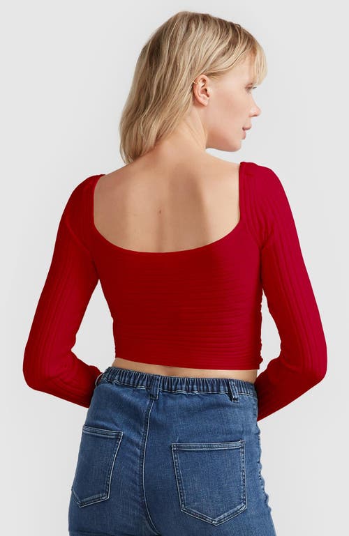 Belle & Bloom Forget Me Not Knit Crop In Red