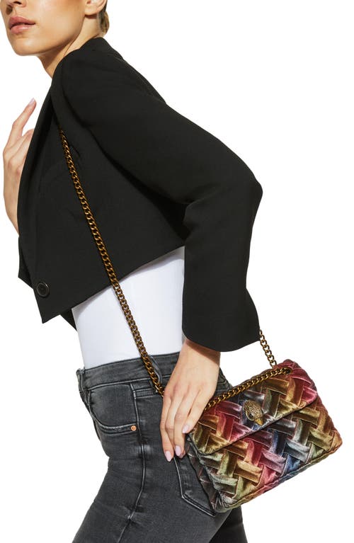 Shop Kurt Geiger London Mini Kensington Convertible Velvet Crossbody Bag In Rainbow Multi