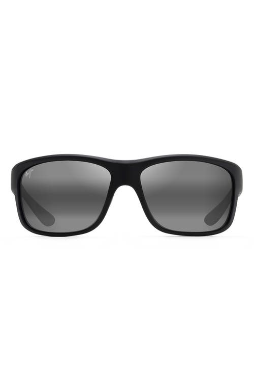 Maui Jim Southern Cross 63mm Ovresize Polarized Sunglasses In Black