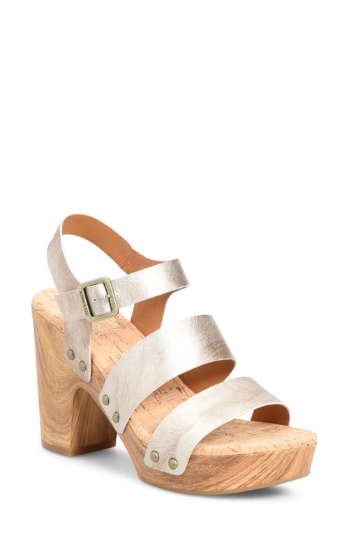 Kork-Ease Della Slingback Platform Sandal in Light Gold Metallic at Nordstrom, Size 10