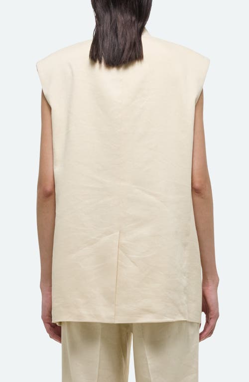 Helmut Lang Sleeveless Linen Blend Car Blazer In Summer Sand - 1yz