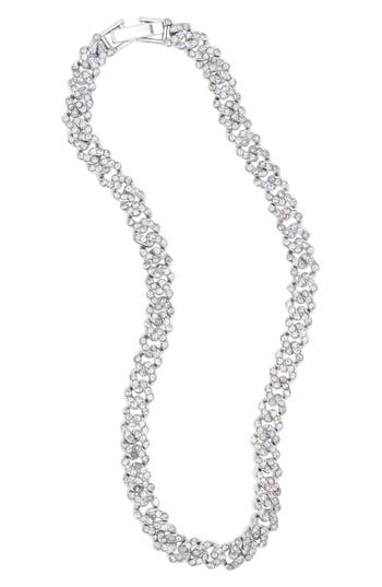 Adornia Crystal Pavé Curb Link Chain Anklet In Silver