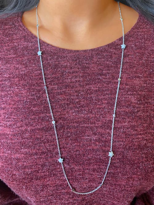 Luvmyjewelry Lucky Star Layered Sterling Silver Diamond Necklace In Silver