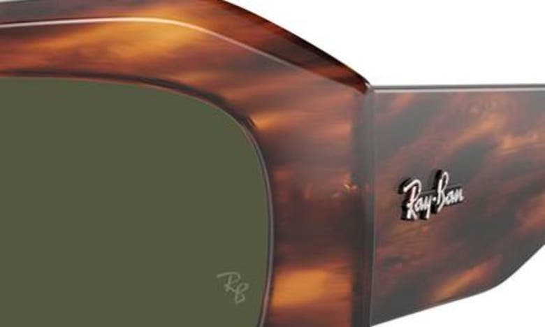 Ray Ban Pillow Beate 56mm Wrap Sunglasses In Striped Havana