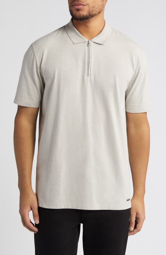 Shop Hugo Dekok Zip Polo In Light Grey