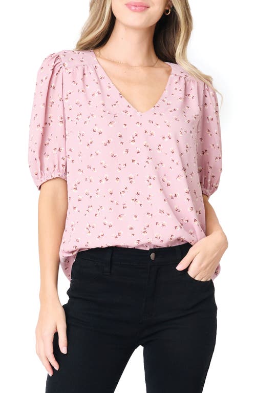 Gibsonlook Avery Floral Print Top In Pink Ditsy