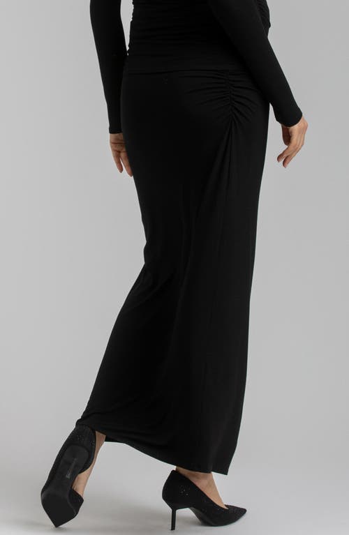 Shop Pietro Brunelli Ruched Jersey Maternity Maxi Skirt In Black