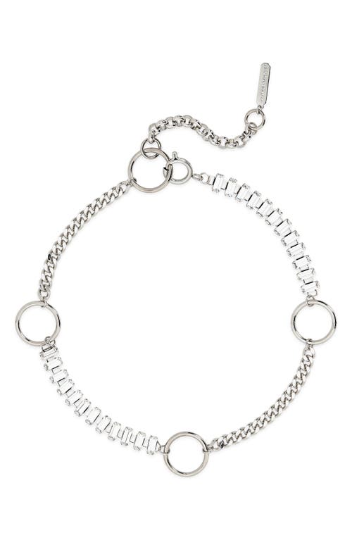 Justine Clenquet Chloe Crystal Choker in Palladium 