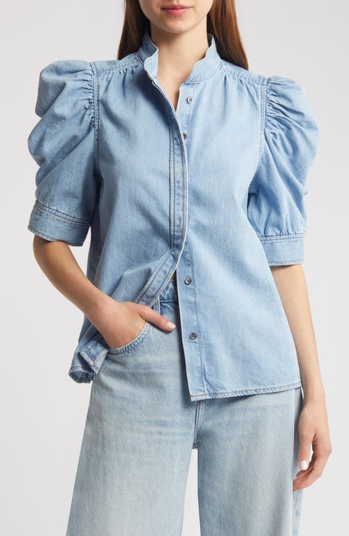 FRAME Gillian Puff Sleeve Denim Shirt Calabria at Nordstrom,