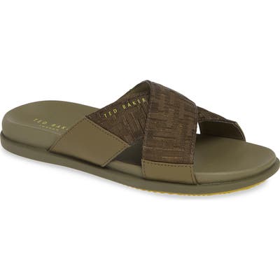 Ted Baker London Mablis Cross Strap Slide Sandal, Green