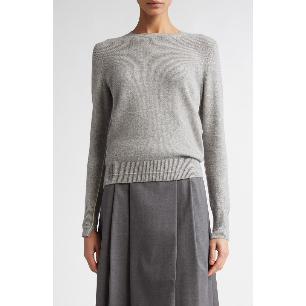 Maria McManus Featherweight Recycled Cashmere & Organic Cotton Blend Sweater in Heather Grey