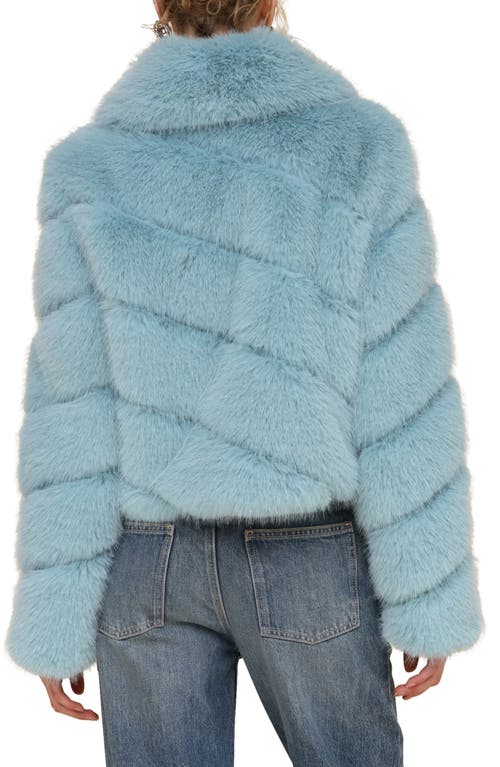 Shop Avec Les Filles Faux Fur Crop Jacket In Seafoam