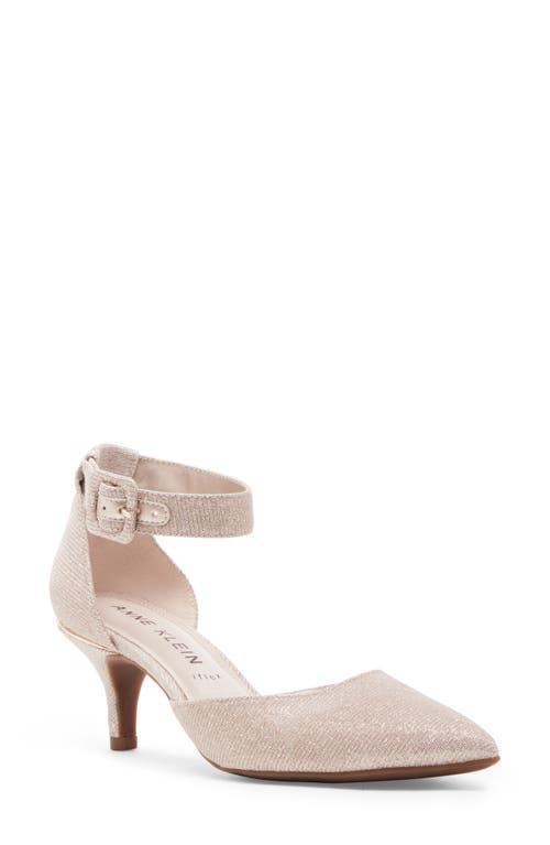 Fabulist Ankle Strap Pointed Toe Pump in Light Gold