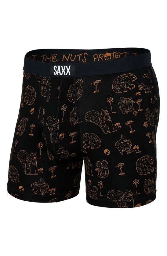 Shop Saxx Ultra Super Soft Relaxed Fit Boxer Briefs In Protect The Nuts- Black