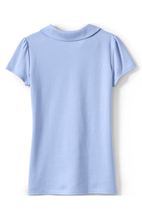Lands' End Girls Short Sleeve Peter Pan Collar Polo Shirt In Blue