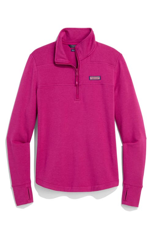 Shop Vineyard Vines Dreamcloth Relaxed Half Zip Sweatshirt In Vivid Fuchsia Hthr