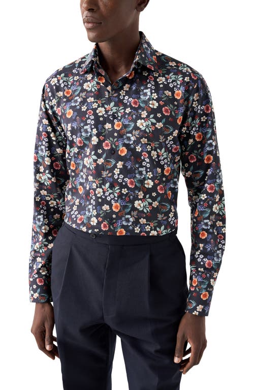 Eton Contemporary Fit Floral Dress Shirt Navy at Nordstrom,