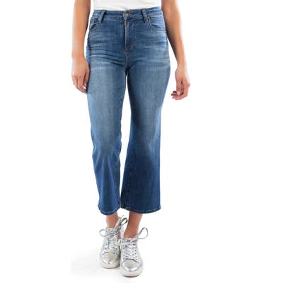 Kut From The Kloth High Waist Wide Leg Crop Jeans, Blue