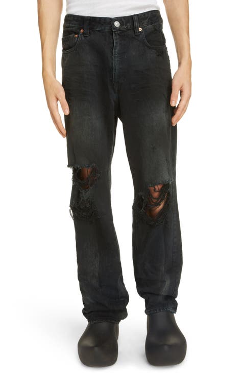 BALENCIAGA Super Destroyed Wide-Leg Distressed Jeans for Men