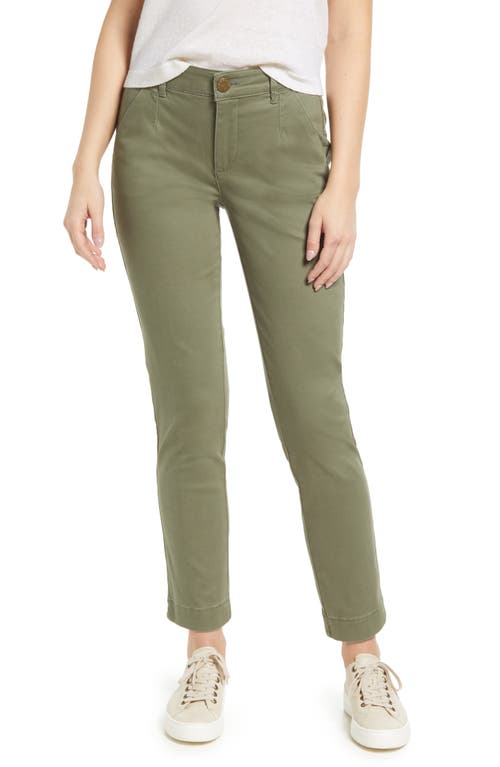 Caslon(R) Stretch Cotton Chino Pants in Lilypad