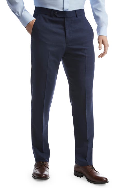 Navy blue wool suit pants