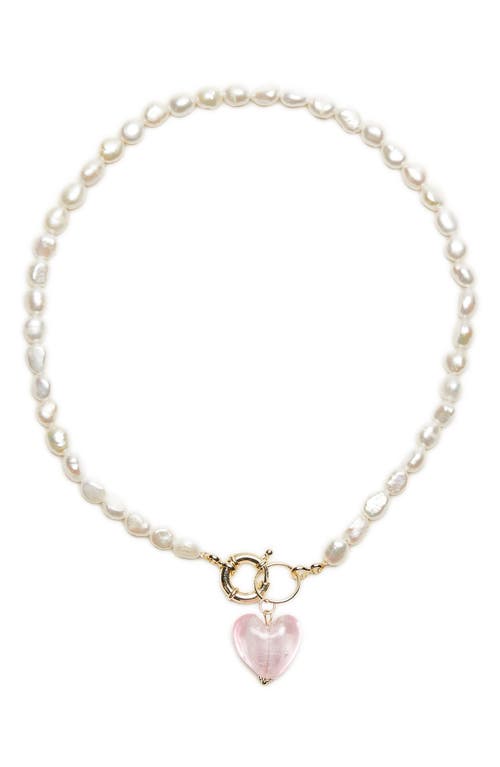 Petit Moments Lisa Freshwater Pearl Necklace in Pink at Nordstrom