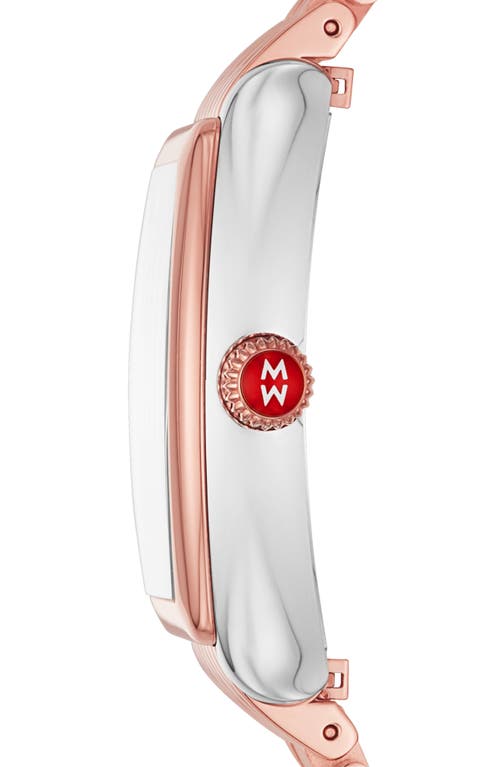 Shop Michele Relevé Two-tone Diamond Dial Watch Head & Interchangeable Bracelet, 31mm X 32mm In Silver/rose Gold
