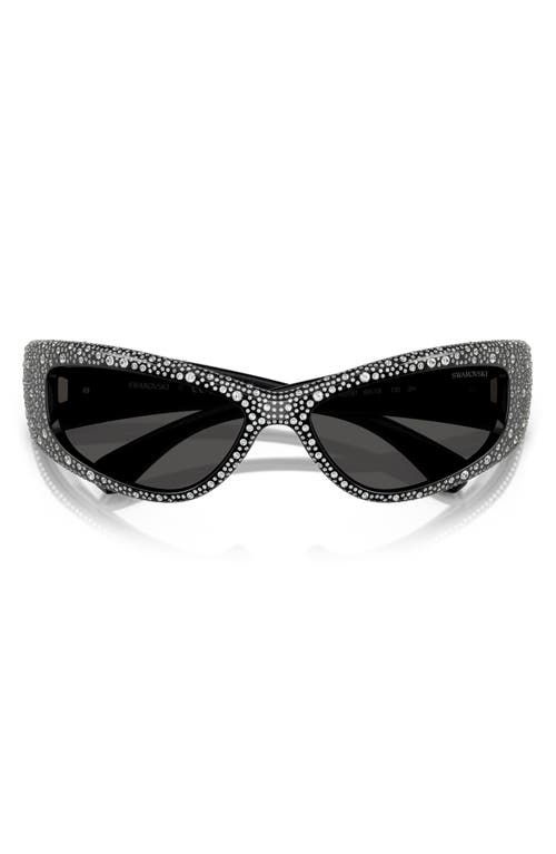 Swarovski 60mm Irregular Sunglasses In Black