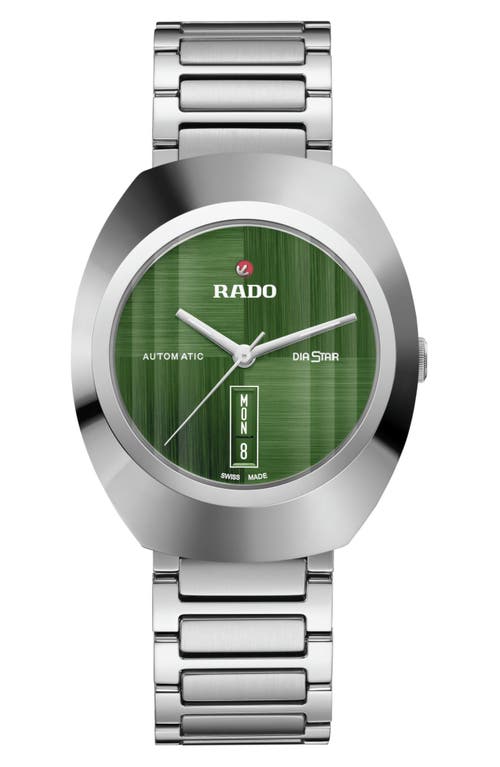 RADO DiaStar Original Automatic Bracelet Watch, 38mm in Green at Nordstrom