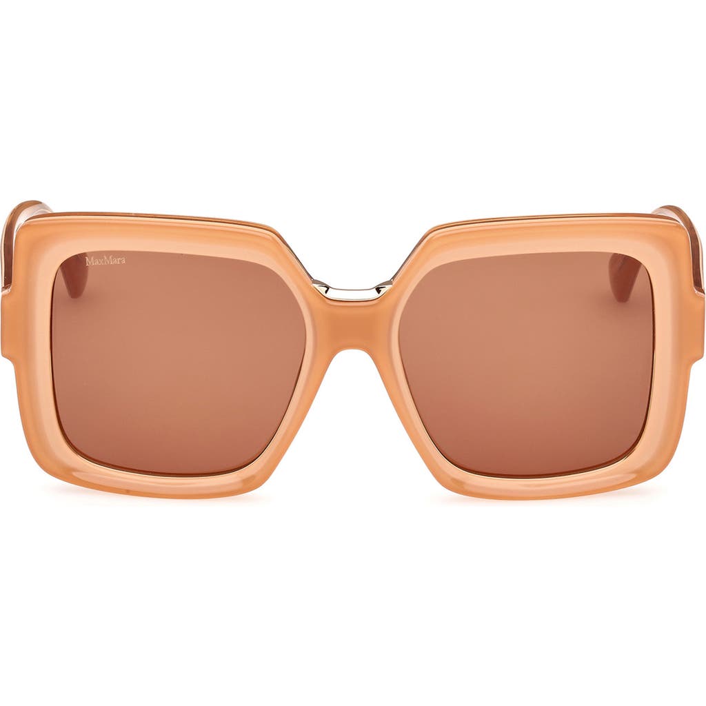 Max Mara Ernest 56mm Square Sunglasses In Orange/brown