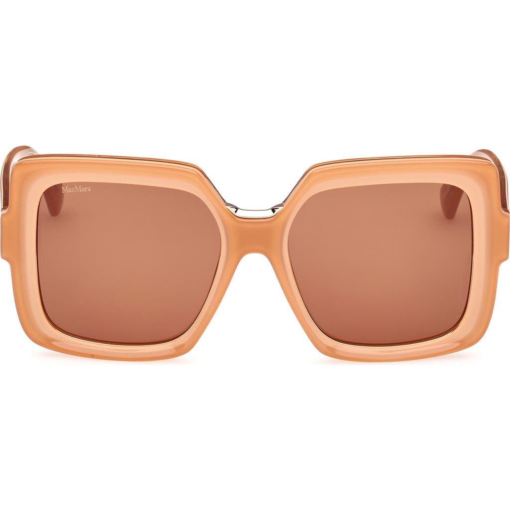 Max Mara Ernest 56mm Square Sunglasses In Orange/brown