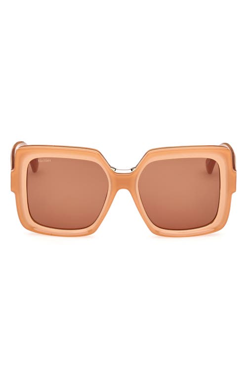 Max Mara Ernest 56mm Square Sunglasses in Orange /Brown at Nordstrom