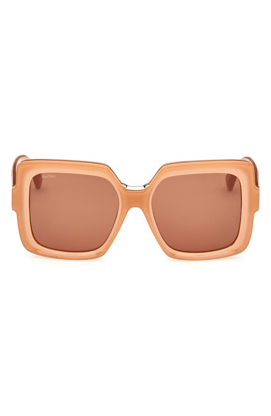 Shop Max Mara Ernest 56mm Square Sunglasses In Orange / Brown