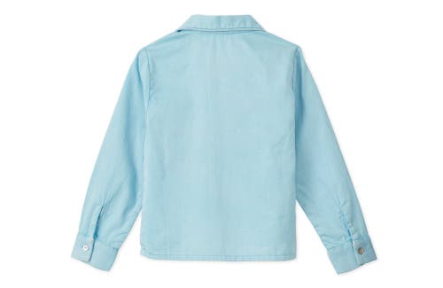 Vild House Of Little Ls Organic Cotton Woven Collared Shirt In Sky Blue