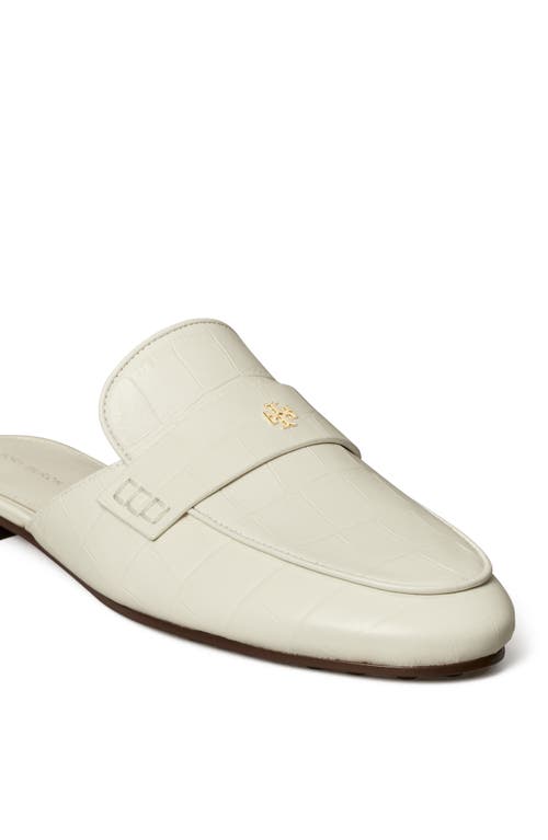 Tory Burch Croc Embossed Mule In New Ivory