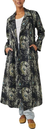 Printed on sale duster coat