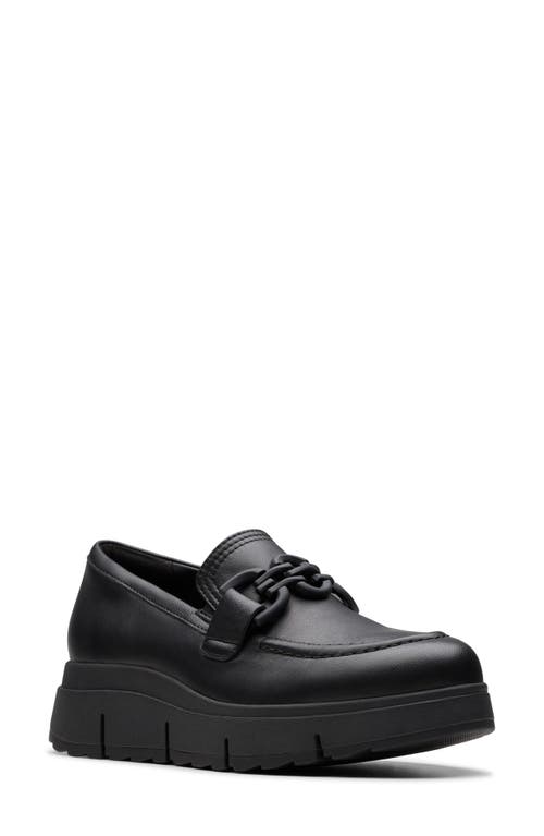 Clarksr Clarks(r) Loriini Izzy Platform Wedge Bit Loafer In Black Leather