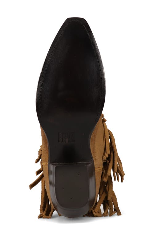 Frye Sacha Fringe Bootie In Dark Sand