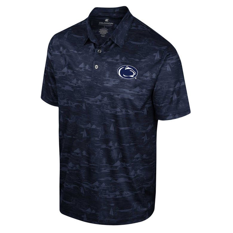 Shop Colosseum Navy Penn State Nittany Lions Daly Print Polo