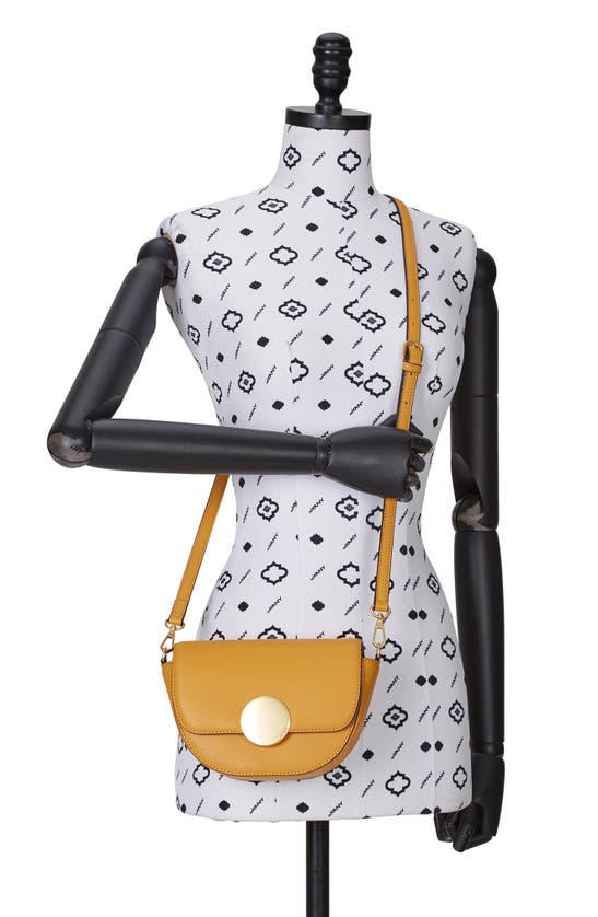 Shop Oryany Lottie Leather Saddle Crossbody Bag In Yellow