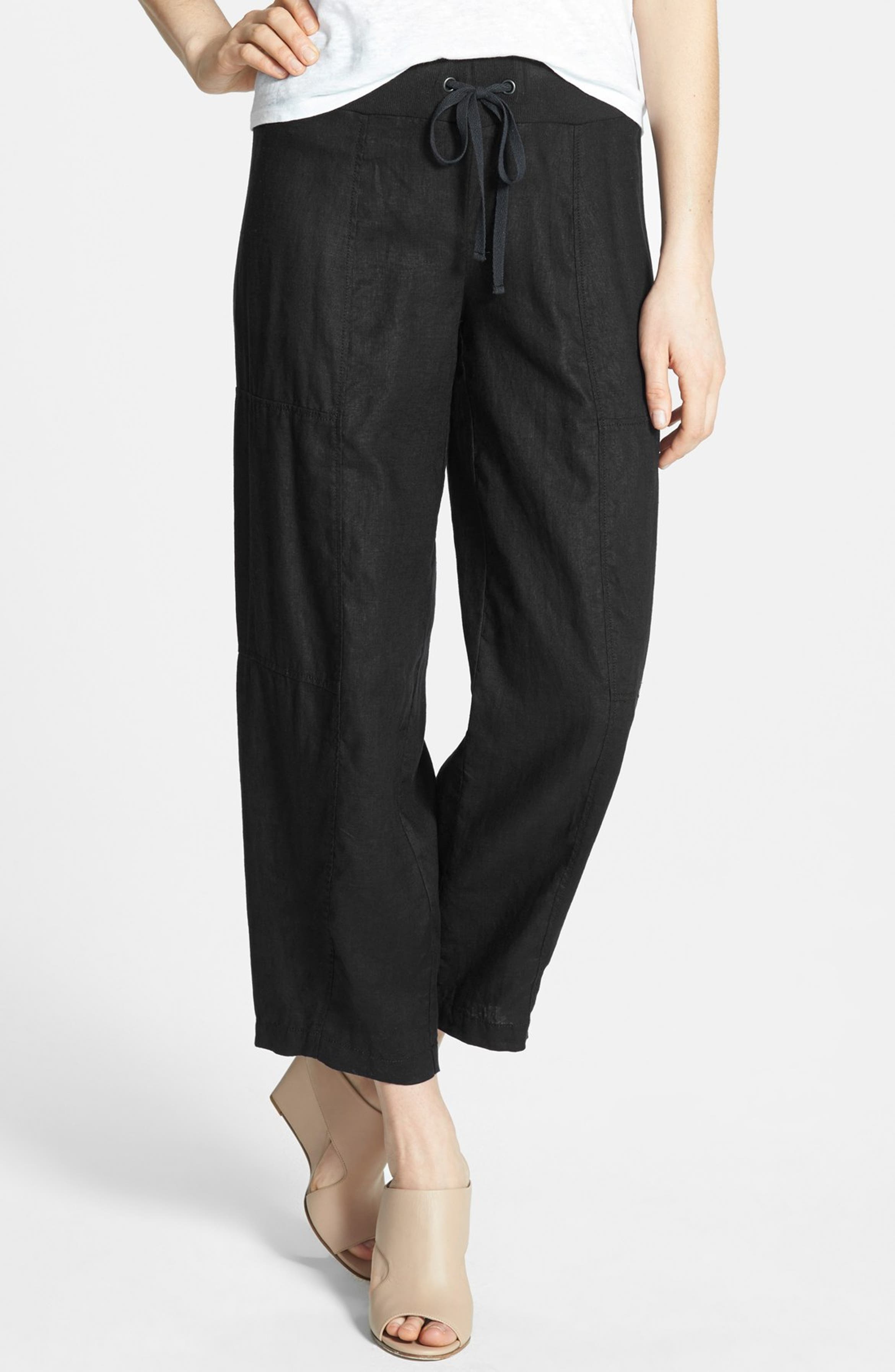 Eileen Fisher Wide Leg Organic Linen Ankle Pants (Regular & Petite ...