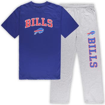 CONCEPTS SPORT Men's Concepts Sport Royal/Heather Gray Buffalo Bills Big &  Tall T-Shirt & Pants Sleep Set