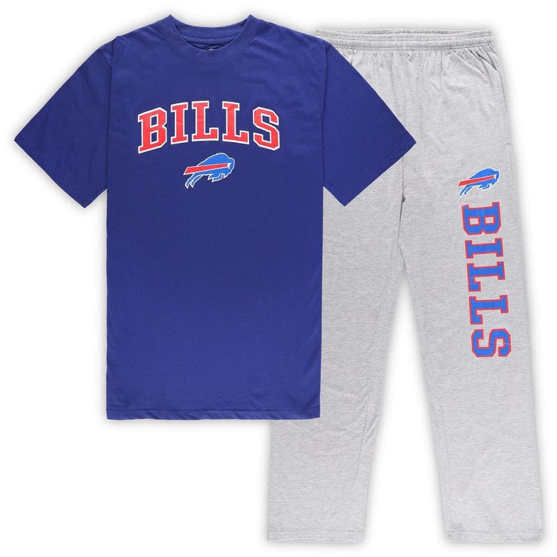 Men's Concepts Sport Royal Buffalo Bills Big & Tall Lodge T-Shirt and Pants  Sleep Set